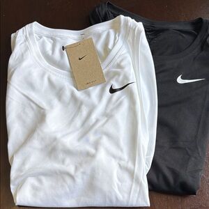 Nike Bundle Black & White Swoosh Tank Tops NWT! dry fit style!